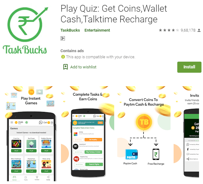 приложения для заработка денег taskbucks