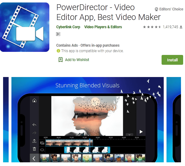 powerdirector video editing apps
