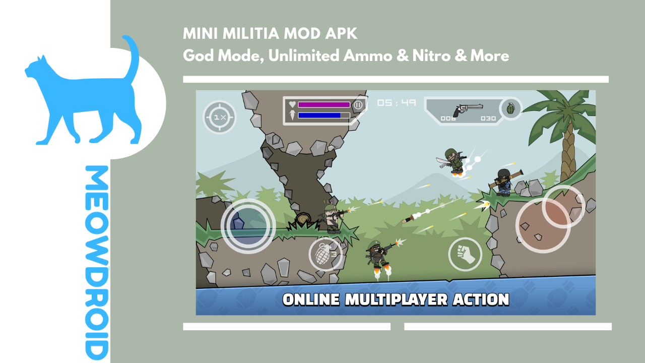 Скачать Mini Militia Mod APK v5.3.7 Doodle Army 2- Unlimited Everything, God Mod.