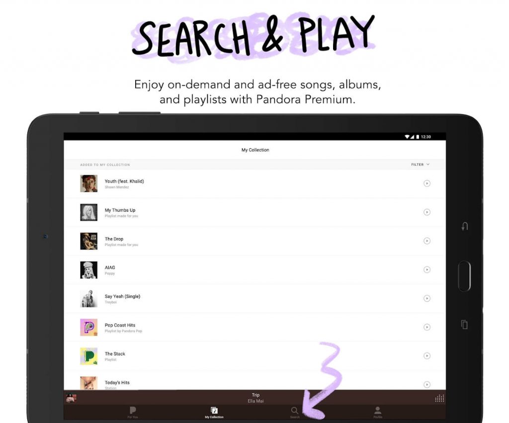 search and play pandora one