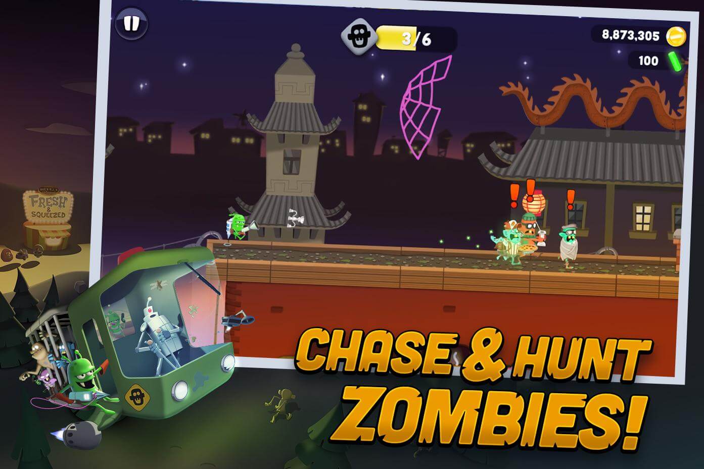 chase and hunt zombies
