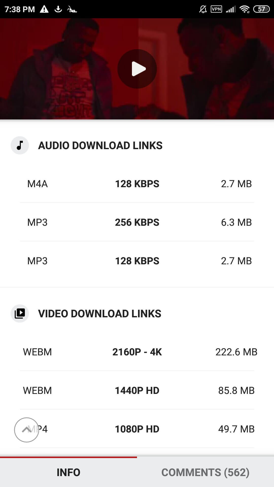 download in multiple quality