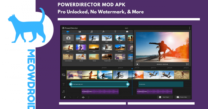 PowerDirector MOD APK V11.4.0 (Sin marca de agua, Premium desbloqueado)
