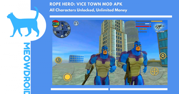 Rope Hero: Vice Town MOD APK V6.4.9 (Free Shopping)
