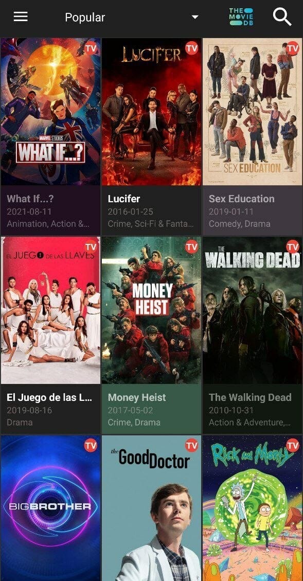popular section in cinema hd